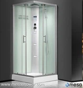 לבן פינת מקלחת עם דוכן גב עיסוי