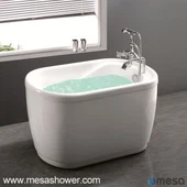 קטן נייד Freestanding סגלגל עגול עמוק שריה אמבטיה